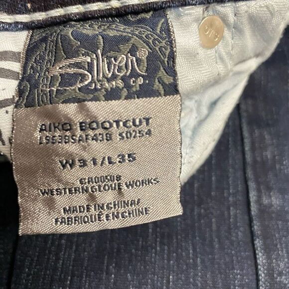 SILVER JEANS Aiko Bootcut Women’s Size 31/35 Distressed Dark Wash READ DESCRIPTI - Picture 8 of 11